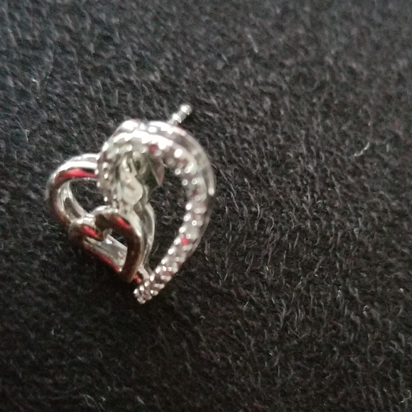 10kt Solid Gold and 925 Silver Diamond Heart Set - Picture 3 of 12